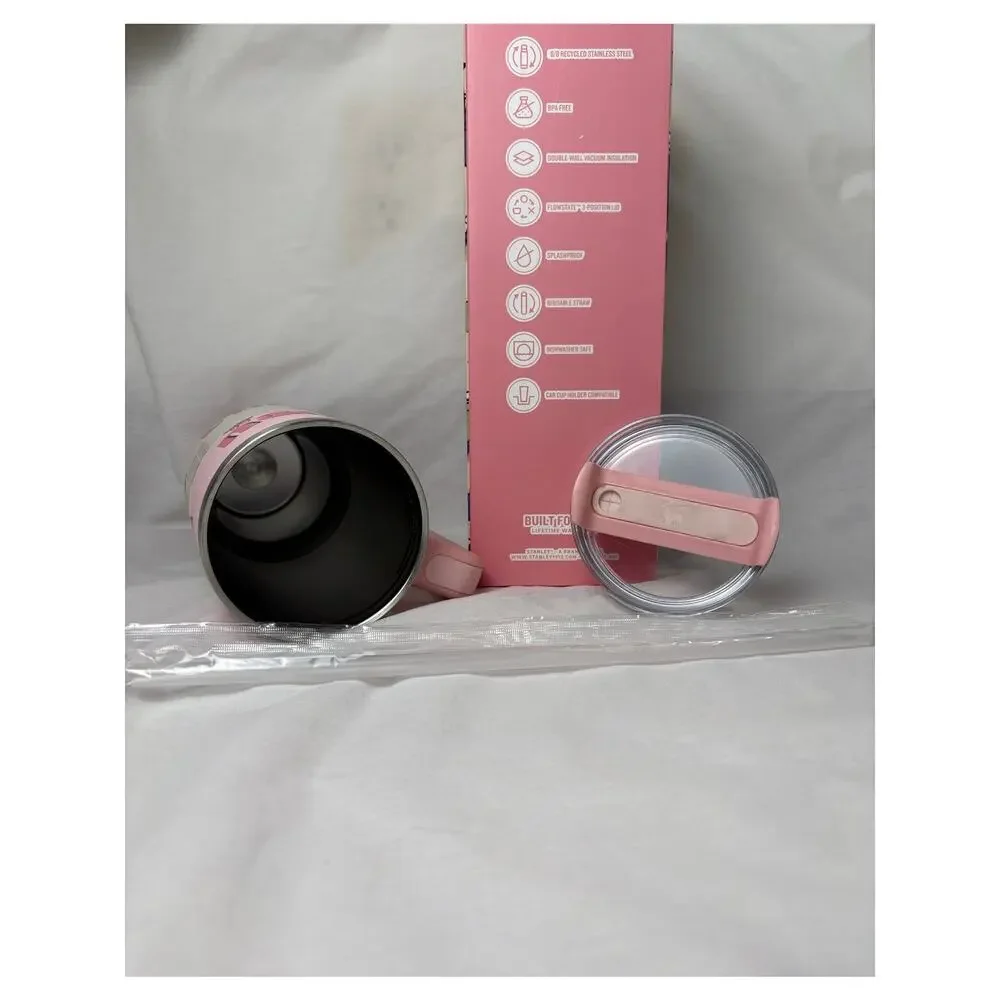 Custom Labubu Pink Stanley Quencher 2.0 Tumbler 40 oz - Picture 4 of 9